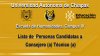 Lista de Personas Canditadas a Consejera (o) Técnica (o)