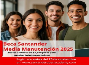 Convocatoria Beca Santander &quot;Media Manutención 2025&quot;