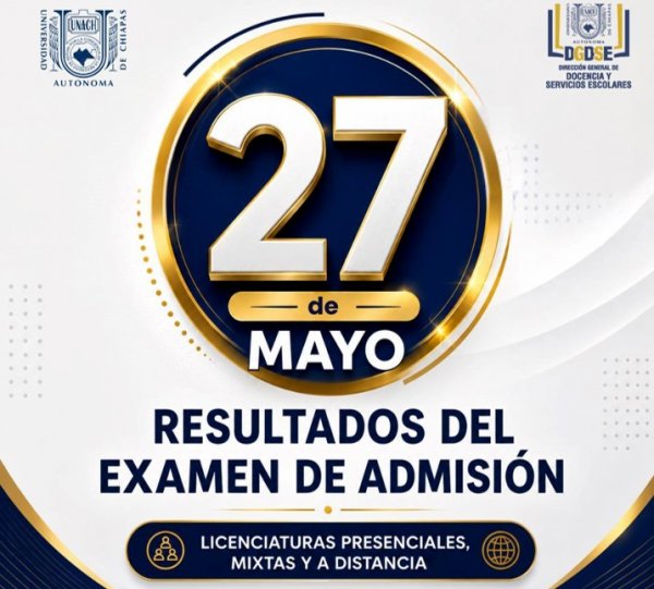 Resultados del Examen de Admisi&oacute;n 27 de Mayo