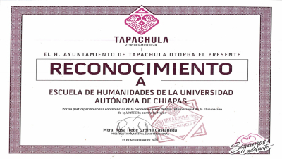 El H. Ayuntamiento Tapachula Otorga Reconocimiento a la EHT