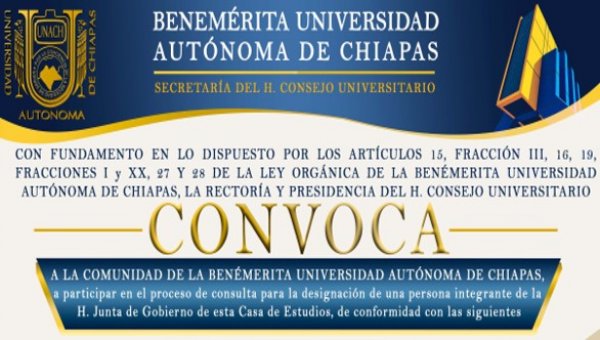 Convoca "A la Consulta para la Designaci&oacute;n a una Persona a Integrar a la H. Junta de Gobierno"